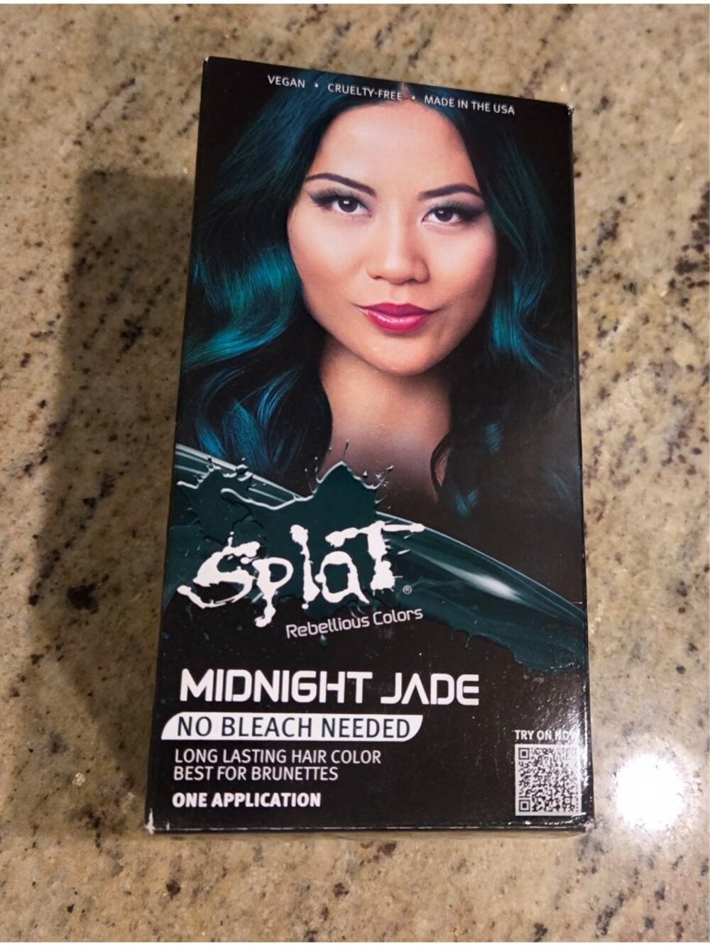 Splat Midnight Jade Hair Color Kit, Semi Permanent No Bleach Green Hair Dye